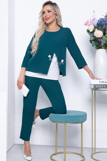 Костюм тройка "Стефания" (грин) К7113