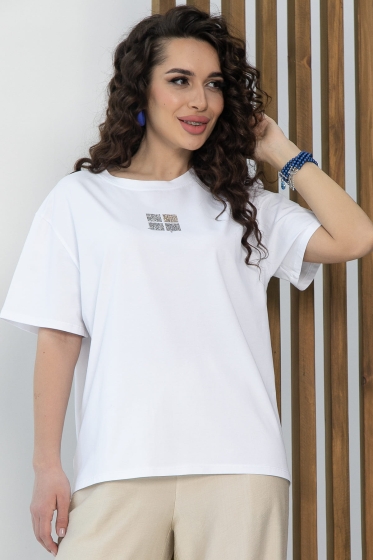 Футболка Аника (белая/коты) Б13493-20М