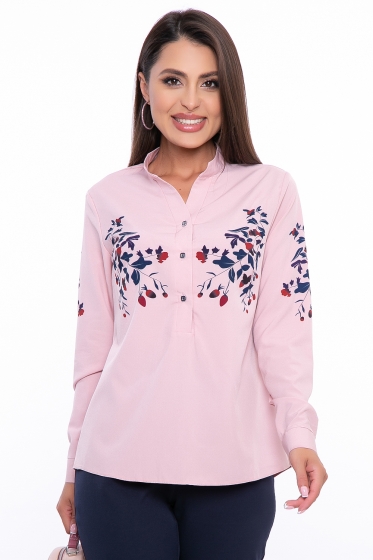 Блуза "Цветочная рапсодия" (пудра) Б2680