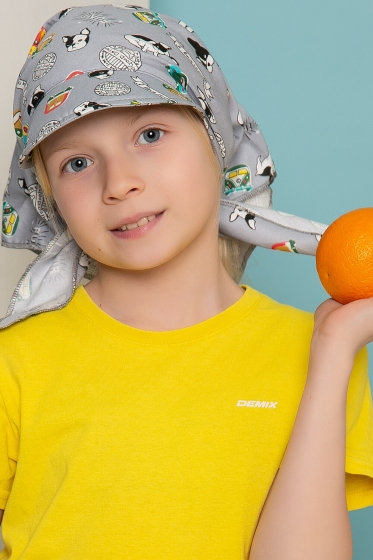 Косынка с козырьком (бульдожки, серая) КК5