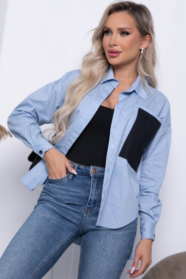 Рубашка "Акцент" (голубая) Б4227