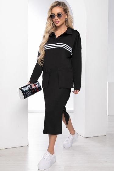 Платье "Спорт шик" (черное) П8515