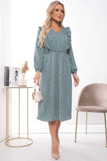 Платье "Купава" (зелёное) П7451