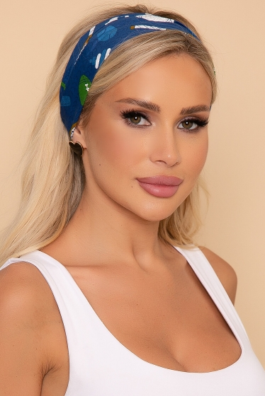 Повязка хлопковая (спорт, синяя) ПР7