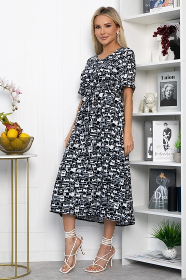 Платье Майя (черно-белое) П13911-3М