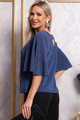 Блуза праздничная Ты ослепляешь! (темно-синяя) Б14844-8М