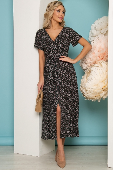 Платье "Римские каникулы" (темно-зеленое) П3522