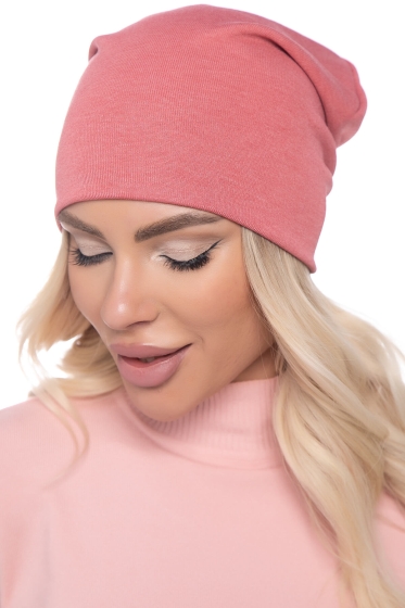 Шапка с отворотом (коралл) Ш14
