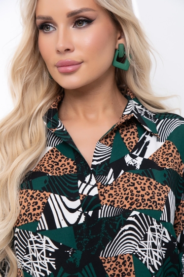 Платье "Классика времени" (грин/лео) П7058