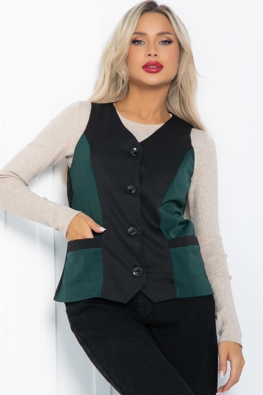 Жилет Делу время (черно-зеленый) Б11418