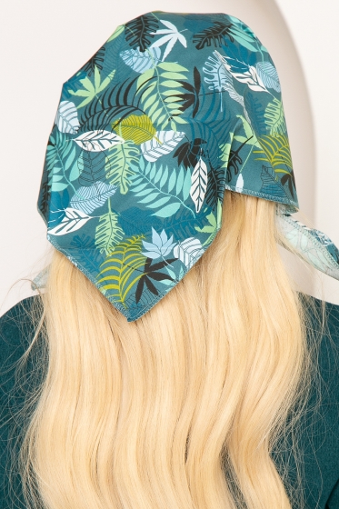 Косынка с козырьком (темная монстера) КК64