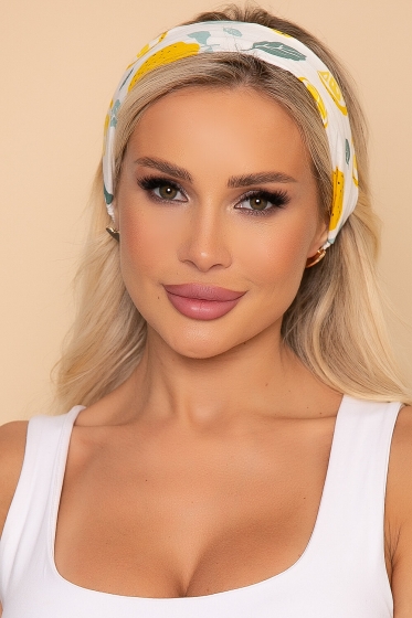 Повязка хлопковая (лимончики, белая) ПР8