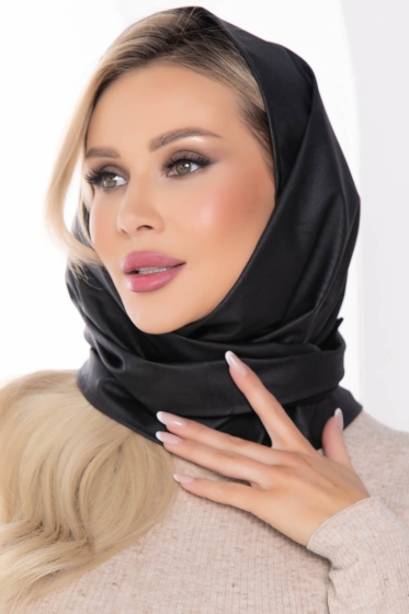 Косынка из матовой экокожи (блэк) КЭ5