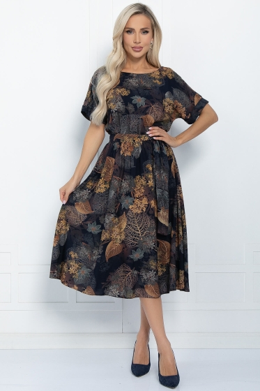 Платье Селестина (сине-желтое) П11409