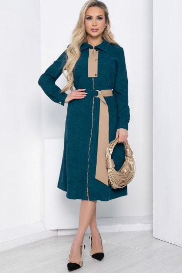 Платье вельветовое "Чувство стиля" (морская волна) П8584