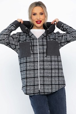 Рубашка с капюшоном Стокгольм (серая) Б14593-50М