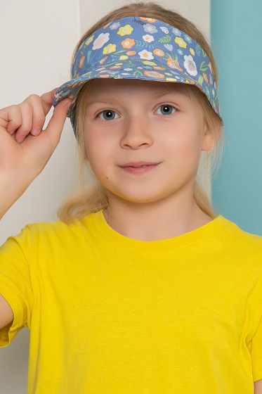 Козырек хлопковый (васильки, голубой) КЗ1