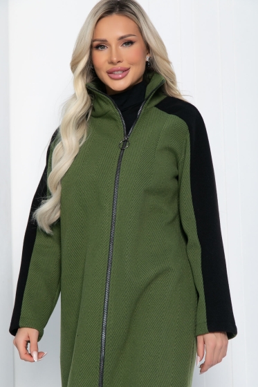 Пальто на молнии Клариса (фисташка) Б12498-13