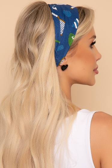 Повязка хлопковая (спорт, синяя) ПР7